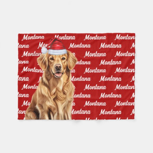 Golden Retriever Dog's Name Kerstvakantie Fleece Deken (Voorkant (Horizontaal))
