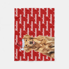 Golden Retriever Dog's Name Kerstvakantie Fleece Deken