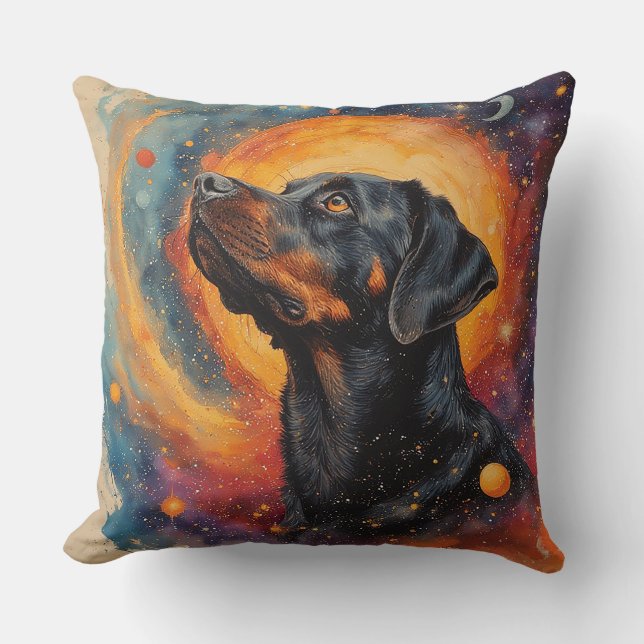 Golden Retriever door Whimsical Cosmos Kussen (Voorkant)
