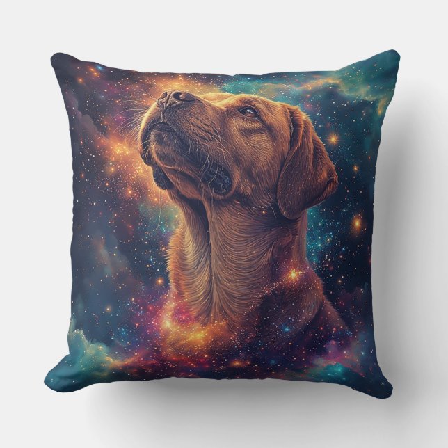 Golden Retriever door Whimsical Cosmos Kussen (Voorkant)