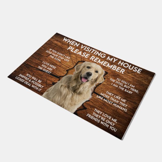 Golden Retriever Doormat, Golden Retriever Lover Deurmat (Schuin)