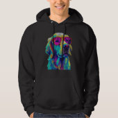 Golden Retriever draagt een Nerd bril voor grafisc Hoodie (Voorkant)