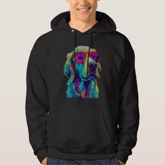 Golden Retriever draagt een Nerd bril voor grafisc Hoodie (Voorkant)
