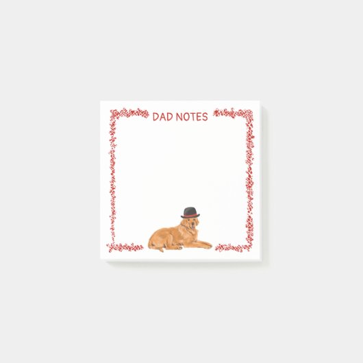 Golden Retriever draagt zwart Pet Post-it® Notes (Voorkant)