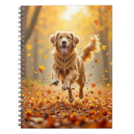 Golden Retriever draait in de herfst Bossen Notitieboek