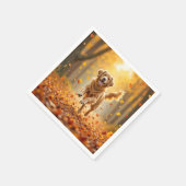 Golden Retriever draait in de herfst Bossen Servet (Hoek)