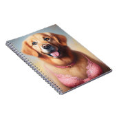 Golden Retriever Dragen van een Roze BH Notitieboek (Rechterzijde)