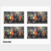 Golden Retriever Dragons Meddle Niet Rechthoekige Sticker (Vel)