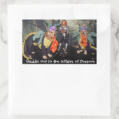 Golden Retriever Dragons Meddle Niet Rechthoekige Sticker (Tas)