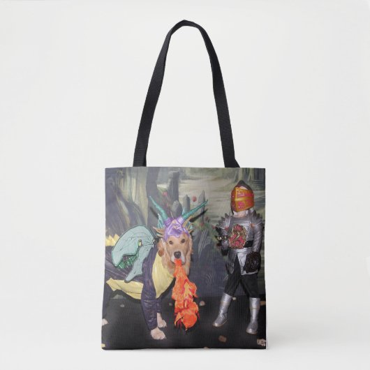 Golden Retriever Dragons vecht tegen een Knight Tote Bag (Voorkant)