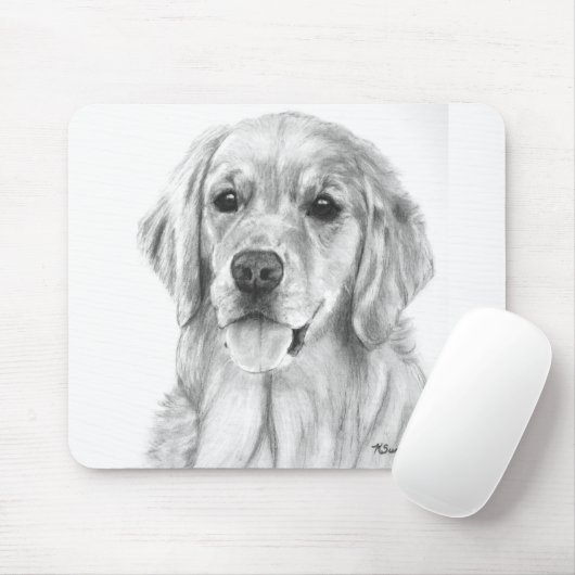 Golden Retriever Drawing Mousepad Muismat (Met muis)