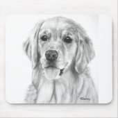 Golden Retriever Drawing Mousepad Muismat (Voorkant)