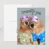 Golden Retriever Dreaming van je Valentijnsdag Feestdagenkaart (Voorkant / Achterkant)