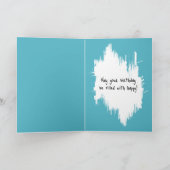 Golden Retriever Drijvend Met Een Flamingo Verjaar Kaart (Binnen)