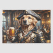 Golden Retriever Drink Bier in Pirate's Den - Tissuepapier (Voorkant)