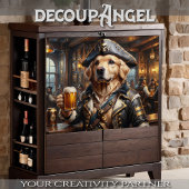 Golden Retriever Drink Bier in Pirate's Den - Tissuepapier