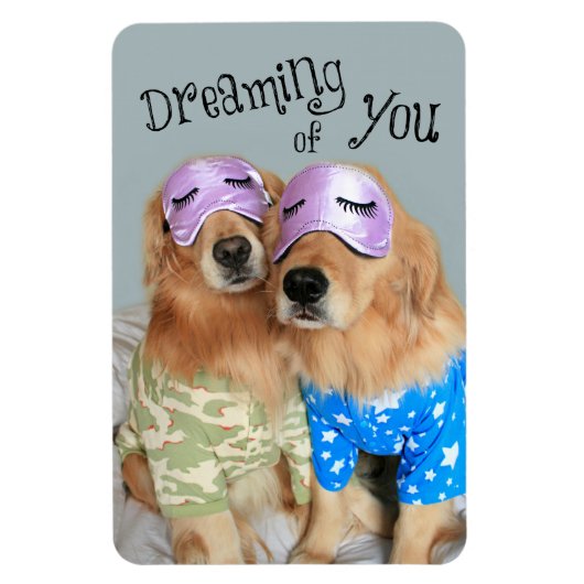 Golden Retriever droomt van jou Magneet (Verticaal)