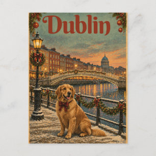 Golden Retriever Dublin Kerstkaart Briefkaart