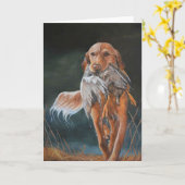 Golden Retriever Duck Dog Art Wenskaart Kaart (Gele Bloem)