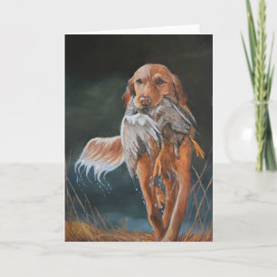 Golden Retriever Duck Dog Art Wenskaart Kaart