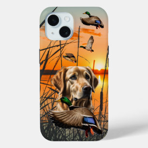 Golden Retriever Duck Hunting iPhone Stoer Hoesje