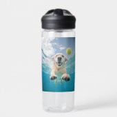 Golden Retriever Duiken Tennisbal onder water Waterfles (Voorkant)