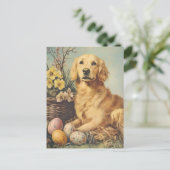 Golden Retriever  Easter Briefkaart (Staand voorkant)