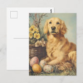 Golden Retriever  Easter Briefkaart (Voorkant / Achterkant)