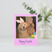 Golden Retriever Easter Bunny Feestdagenkaart (Staand voorkant)