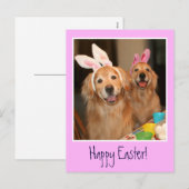 Golden Retriever Easter Bunny Feestdagenkaart (Voorkant / Achterkant)