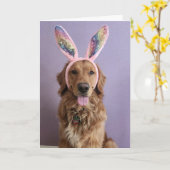 Golden Retriever Easter card Kaart (Gele Bloem)