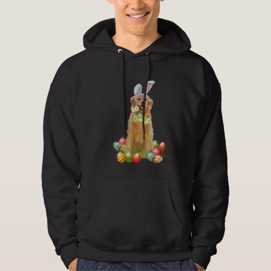 Golden Retriever Easter Day Bunny Eggs Easter Cost Hoodie (Voorkant)