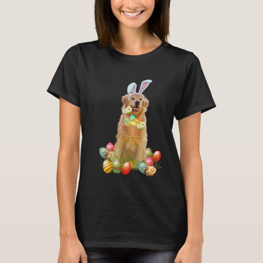 Golden Retriever Easter Day Bunny Eggs Easter Cost T-shirt (Voorkant)