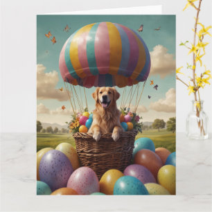 Golden Retriever Easter Eggs Kaart