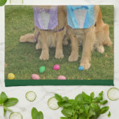 Golden Retriever Easter Hunt Theedoek (Gevouwen)