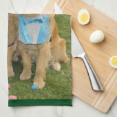 Golden Retriever Easter Hunt Theedoek (Quarter Fold)
