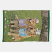 Golden Retriever Easter Hunt Theedoek (Horizontaal)