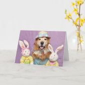 Golden Retriever Een Bunny Special Pasen Kaart (Gele Bloem)