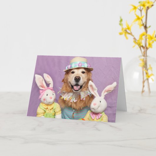 Golden Retriever Een Bunny Special Pasen Kaart