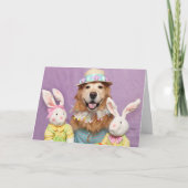 Golden Retriever Een Bunny Special Pasen Kaart (Voorkant)