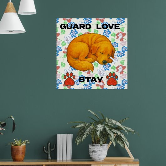 Golden Retriever, een citaat Poster (Woonkamer 1)