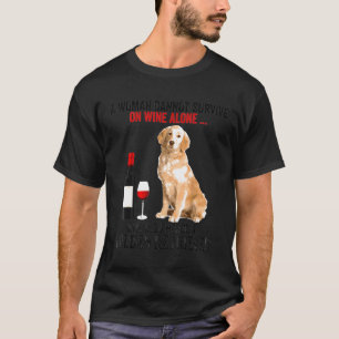 Golden Retriever een vrouw kan niet overleven op w T-shirt