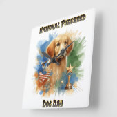 Golden Retriever eert dag van de raszuivere hond Vierkante Klok (Hoek)