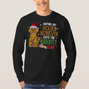 Golden Retriever eet kersthond uit de lijst Naught T-shirt