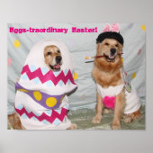 Golden Retriever Eggstramal Easter Bunny Poster (Voorkant)