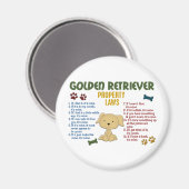 Golden Retriever Eigendomsrecht 4 Magneet (Voorkant / Achterkant)
