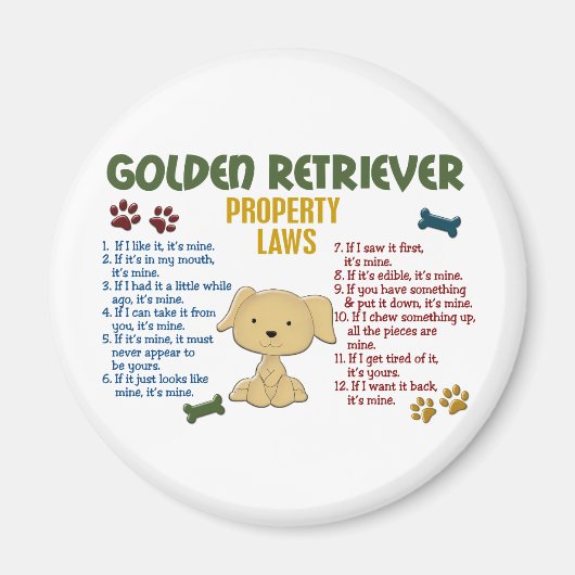 Golden Retriever Eigendomsrecht 4 Magneet (Voorkant)