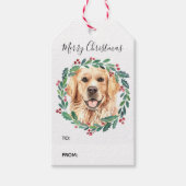 Golden Retriever Elegant Dog Merry kerst Cadeaulabel (Voorkant)
