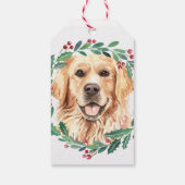 Golden Retriever Elegant Dog Merry kerst Cadeaulabel (Achterkant)
