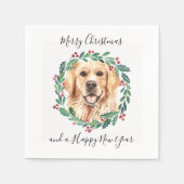Golden Retriever Elegant Dog Merry kerst Servet (Voorkant)
